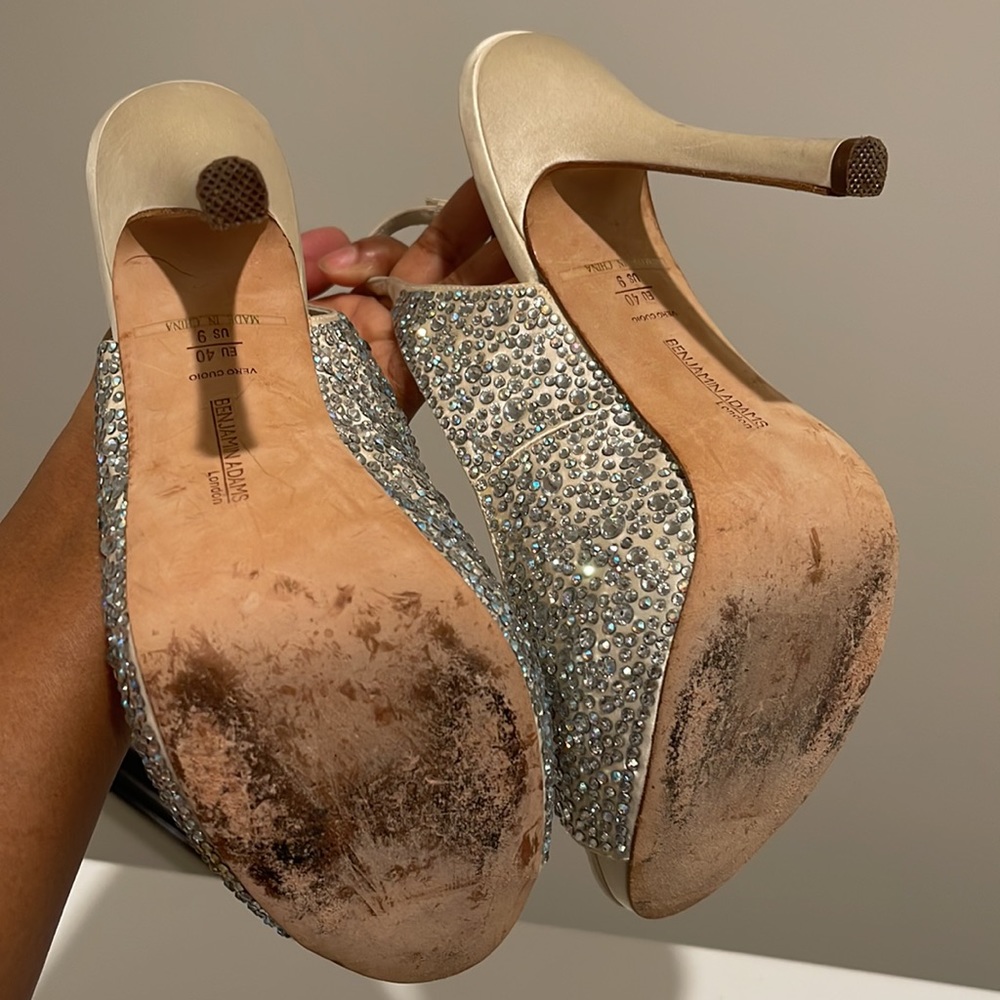 Benjamin Adams Sparkly Ivory Wedding Shoes - Picture 10 of 17
